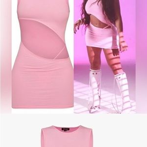 Waydamin Jayda Wanda pink cut out dress